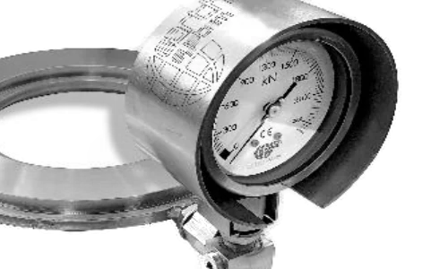 CTE-Kraftmessdose mit 90°-Manometer und kN-Skala
